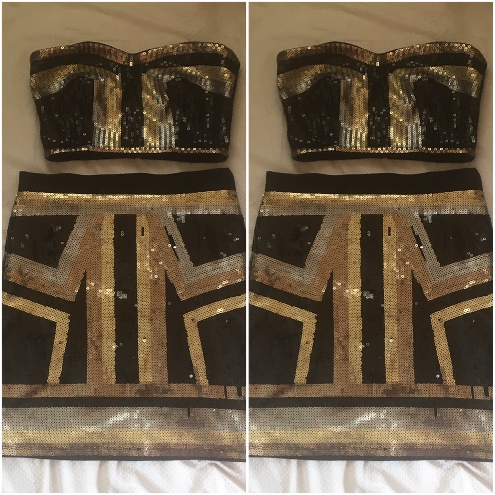 Bebe sequined two piece set